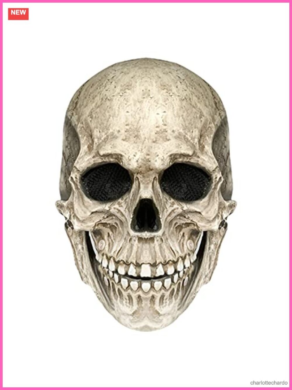 Realistic Full Head Skull Mask with Movable Jaw Halloween Cosplay Latex